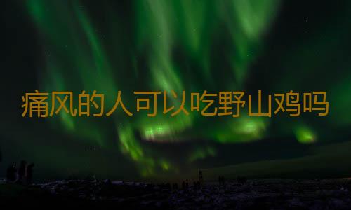 痛风的人可以吃野山鸡吗