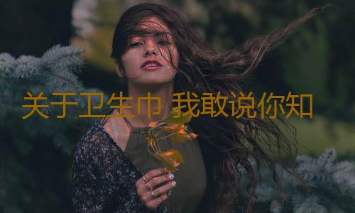 关于卫生巾 我敢说你知道的不多