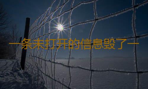 一条未打开的信息毁了一个家庭