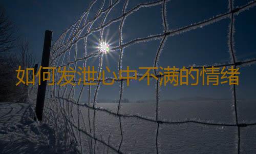 如何发泄心中不满的情绪