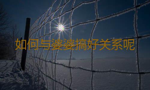 如何与婆婆搞好关系呢