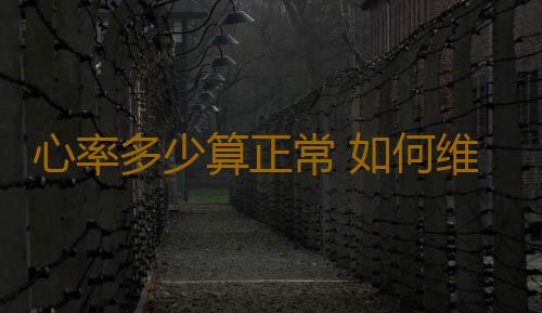 心率多少算正常 如何维持正常心率不变