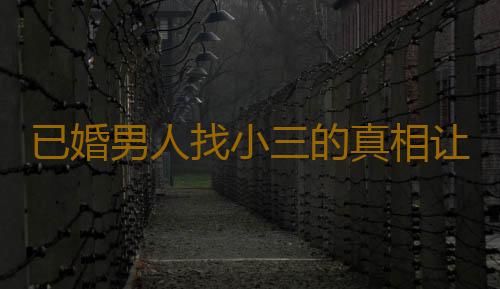 已婚男人找小三的真相让人震惊