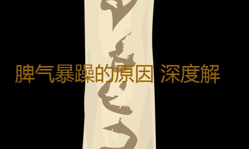脾气暴躁的原因 深度解析脾气暴躁